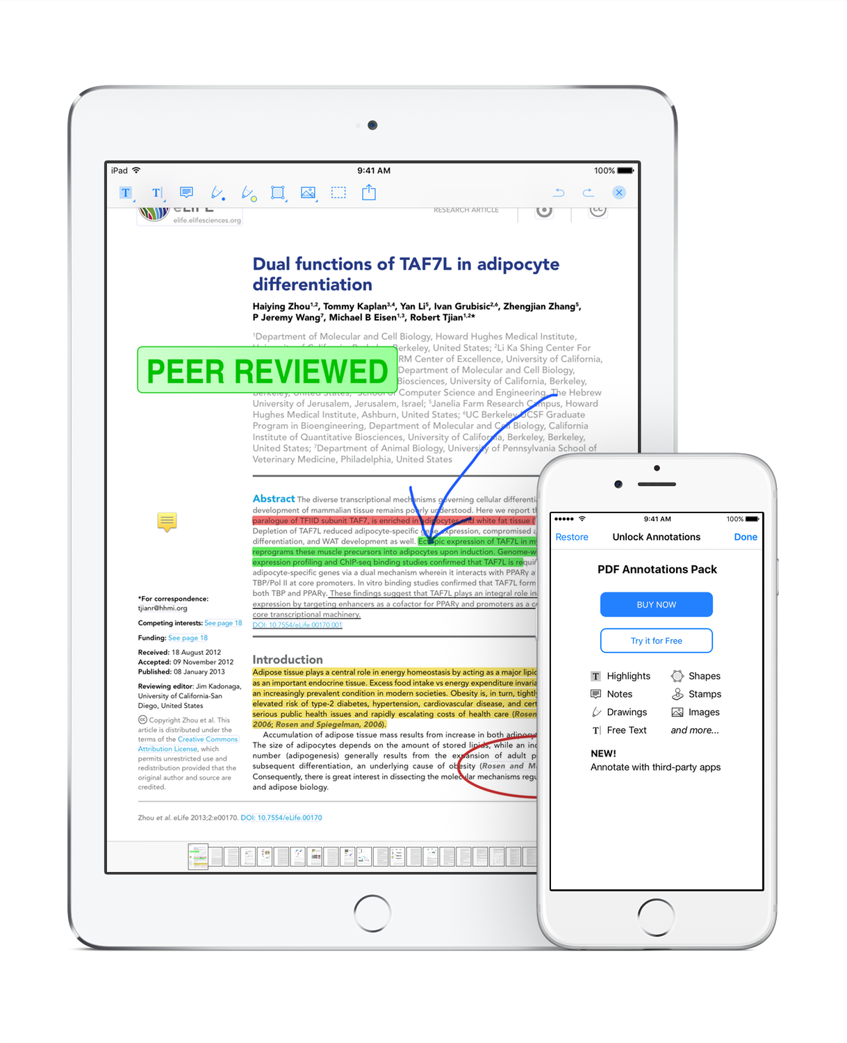 PDF annotations with PaperShip on iPhone and iPad